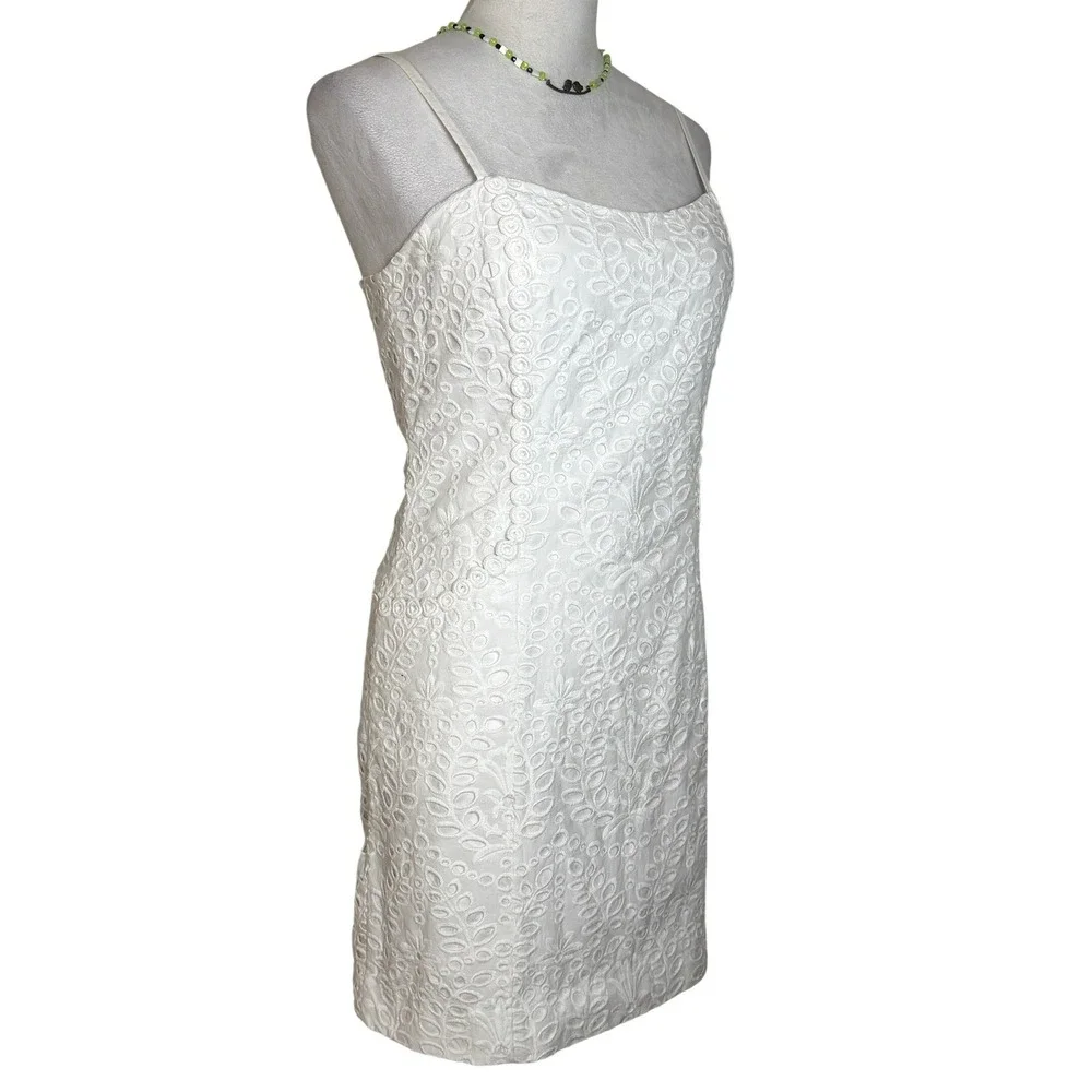 Lilly Pulitzer Shelli Stretch Eyelet Mini Sheath Dress Womens 10 Fitted Resort - Picture 12 of 12
